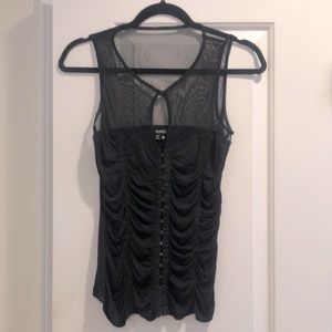 XOXO black sheer tank -M